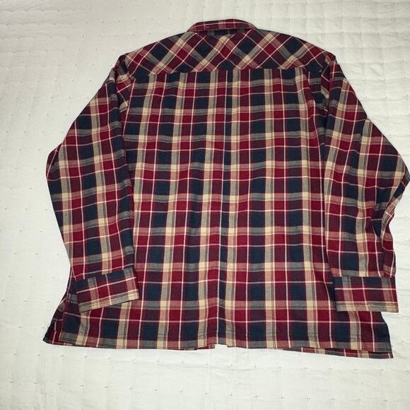 Wrangler ATG Long Sleeve Shirt Men's XL Red Blue Plaid Utility Organic Cotton - Picture 2 of 11